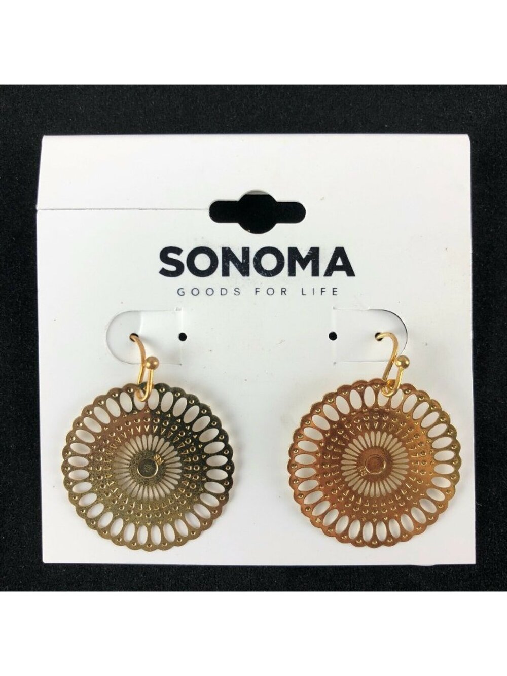 Sonoma Kohls Earrings Gold-tone Mandala Dangles 1"